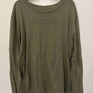 Universal Studios Fatigues-Green long sleeve Souvenir T, size Med